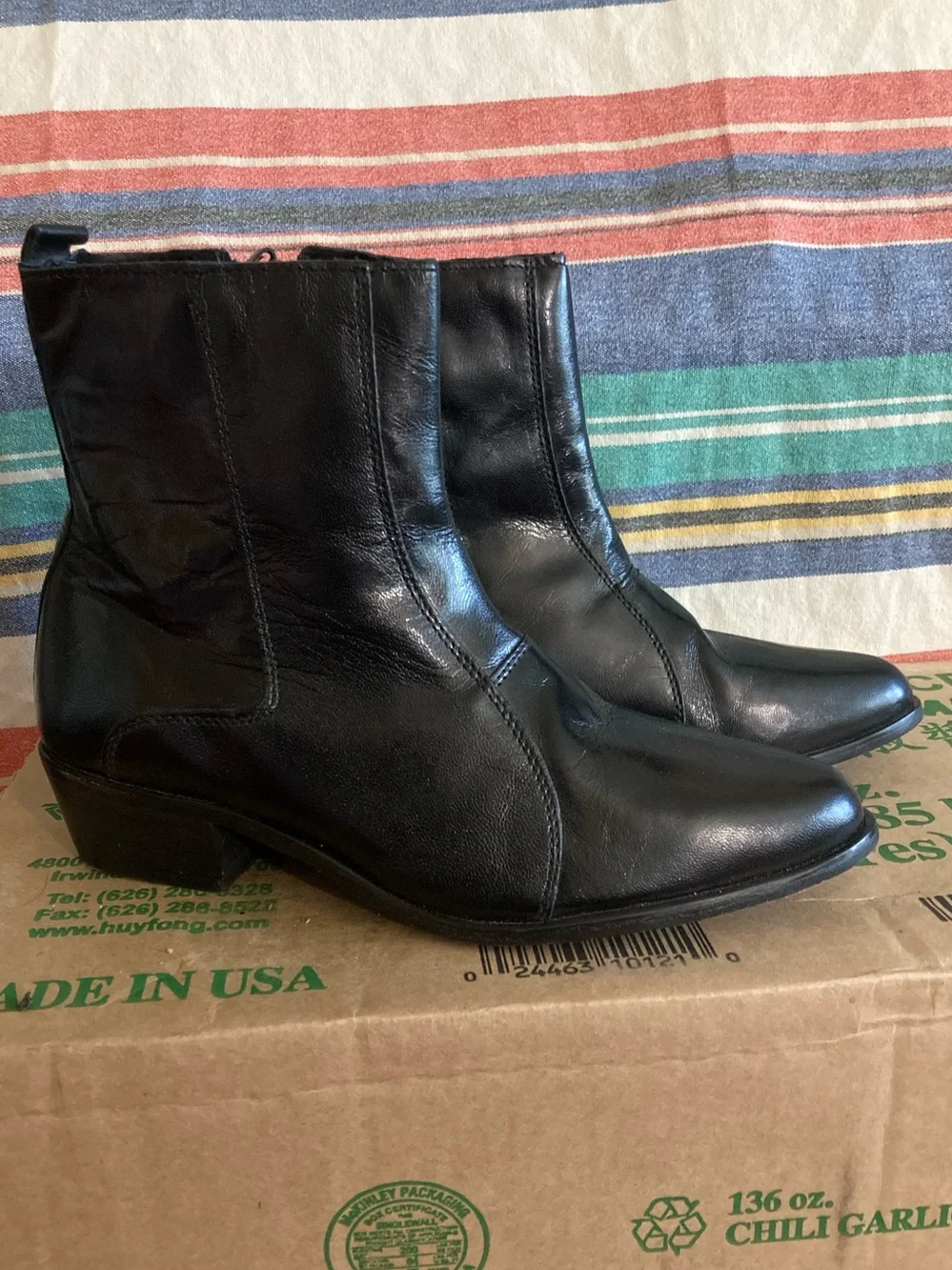 Stacy Adams Santos Men's Black Leather Side-Zip Ankle Boots